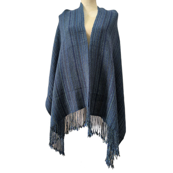 Shawl "Shades of Blue Colors" - Alpaca Wool