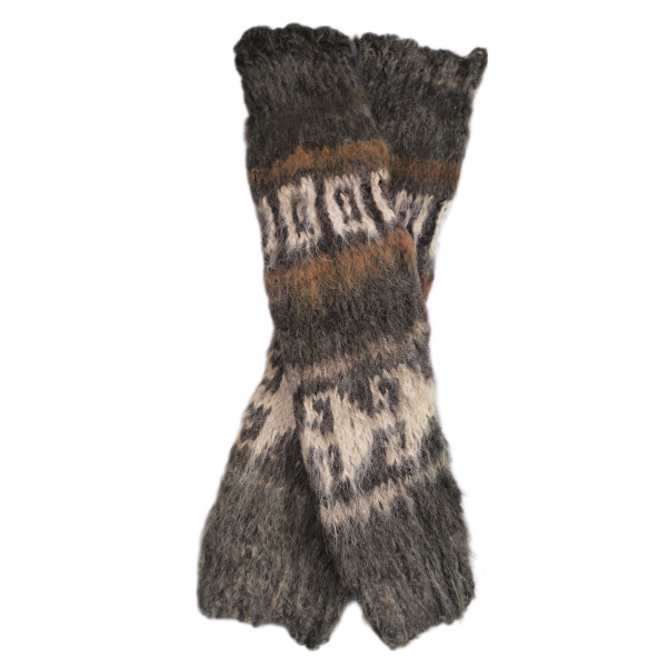 Combed Legwarmers - Natural Llama Wool