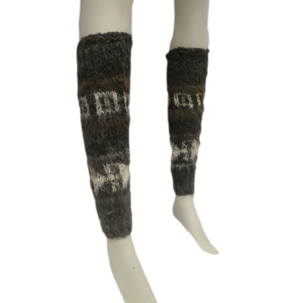 Combed Legwarmers - Natural Llama Wool