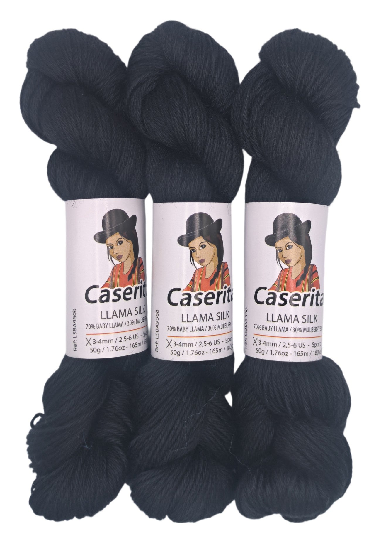 Negro - Baby llama y Seda - 50 gr./165 m.