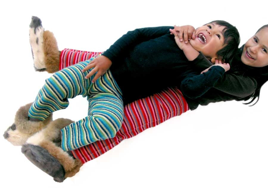 Pantuflas de felpa para niños - Piel de Alpaca